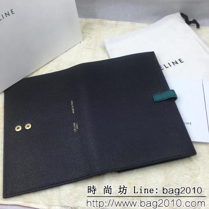 CELINE賽琳原單 專櫃 手掌紋牛皮搭扣拼色錢夾 4148 SL1683